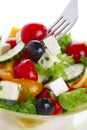 Salad with tomato, cucumber and olives Royalty Free Stock Photo
