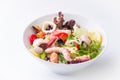 Salad with tomato and seafood Royalty Free Stock Photo