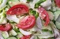 Salad with tomatoes, cabbage, cucumbers