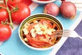 Salad of tomatoes with cheese Royalty Free Stock Photo