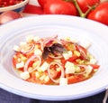 Salad of tomatoes with cheese Royalty Free Stock Photo
