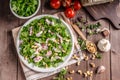 Salad with tomatoes and roasted nuts Royalty Free Stock Photo