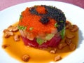 Salad from tuna with caviar