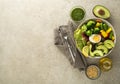 Salad bowl with vegetables and egg Royalty Free Stock Photo