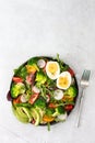 Salad with vegetables, avocado and eggs Royalty Free Stock Photo