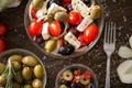 Salad of vegetables with olive- Healthy fresh vegetarian food