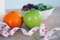 Salad of vegetables, oranges and apples for good health Royalty Free Stock Photo