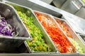 Salad Vegetables in Serving Bins