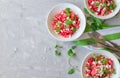 Salad with watermelon, feta cheese and mint