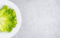 salad on a white plate, diet, proper nutrition, figure, green lettuce leaf Royalty Free Stock Photo