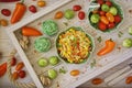 Salad of young cabbage with peppers and corn Royalty Free Stock Photo