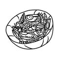 Salade Nicoise Icon. Doodle Hand Drawn or Outline Icon Style