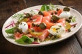 salade with radish, smoked salmon and capers