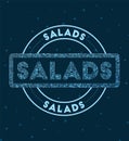 Salads. Glowing round badge.