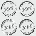 Salads insignia stamp on white.