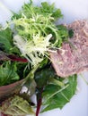 Salads with meat pate Royalty Free Stock Photo