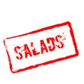Salads red rubber stamp isolated on white.