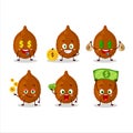 Salak cartoon character with cute emoticon bring money Royalty Free Stock Photo