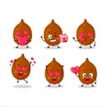 Salak cartoon in character with love cute emoticon Royalty Free Stock Photo