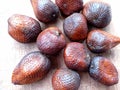 Salak fruit with a sweet taste on the table