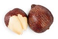 Salak snake fruit isolated on white background with clipping path and full depth of field. Top view. Flat lay. Royalty Free Stock Photo