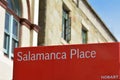 Salamanca Place street sign in Hobart Tasmania Australia Royalty Free Stock Photo