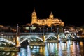 Salamanca skyline at night, Castilla y Leon region, Spain Royalty Free Stock Photo