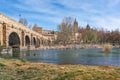 Salamanca Skyline with Roman Bridge, Cathedral and Tormes River - Salamanca, Spain