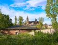 Salamanca skyline with Tormes river Spain