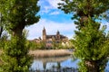 Salamanca skyline with Tormes river Spain