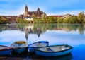 Salamanca skyline with Tormes river Spain