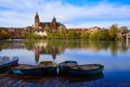 Salamanca skyline with Tormes river Spain