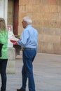 Senior couple strolling in Salamanca