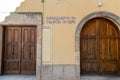 Handwritten sign on the wall in Salamanca in traditional style