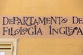 Handwritten sign on the wall in Salamanca in traditional style