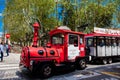 Tourist train at Plaza Colon in Salamanca city center