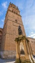 Salamanca, Spain, November 15, 2023. Salamanca Cathedral and monument to Father Camara. Royalty Free Stock Photo