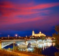 Salamanca sunset in Enrique Estevan bridge Royalty Free Stock Photo
