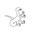 Salamander Heraldic animal linear style. lizard Fantastic Beast. Monster for coat of arms. Heraldry design element