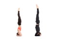 Salamba sirsasana yoga pose in pair