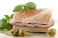 Salami Baguette Royalty Free Stock Photo