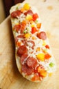 Salami baguette Royalty Free Stock Photo