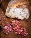 Salami & Bread Royalty Free Stock Photo