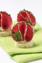 Salami canapes Royalty Free Stock Photo