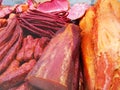 Salami, ham and pork sausages