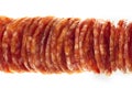 Salami / macro picture of few slices isolated