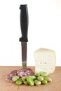 Salami pecorino cheese and broad Royalty Free Stock Photo