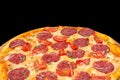 Salami pizza, close-up Royalty Free Stock Photo