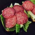 Salami sandwich Royalty Free Stock Photo