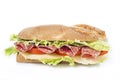 Salami sandwich Royalty Free Stock Photo